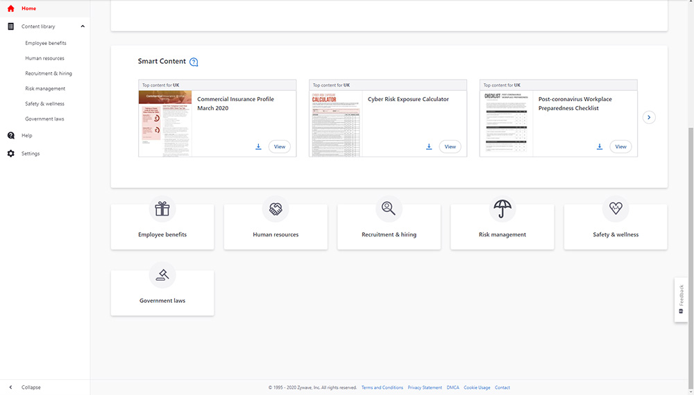 Client Portal Screen Zywave